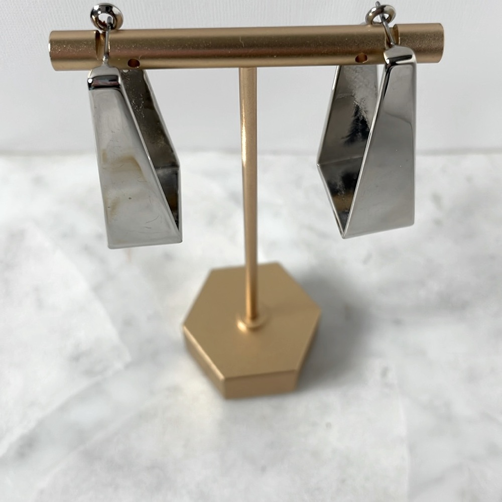 Vintage,Modern, Retro, Rectangular Silver Metal E… - image 1